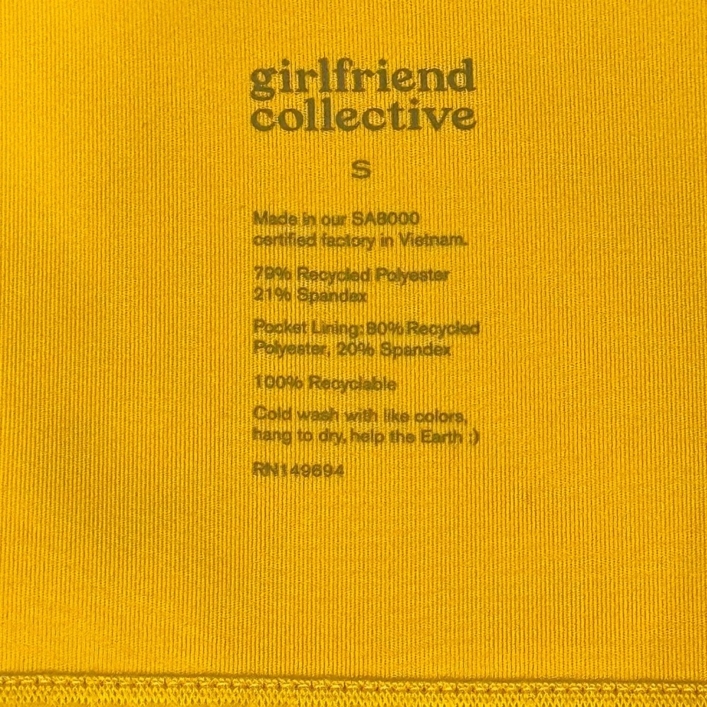 Girlfriend Collective Bianca One-Shoulder Dress Built-in Shorts Small - Yellow - Picture 3 of 10